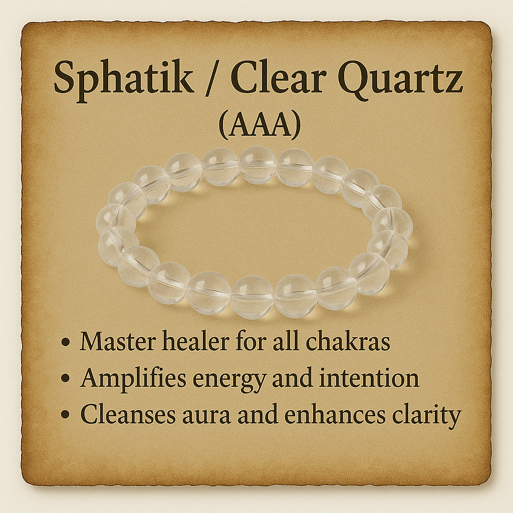 Sphatik / Clear Quartz (AAA) Crystal Braclet