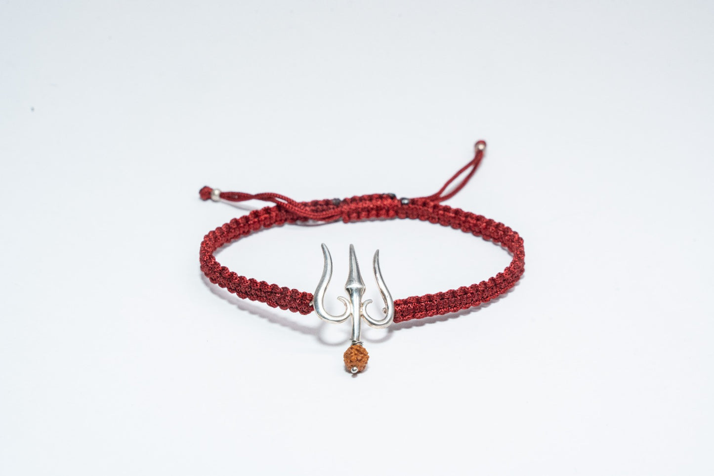 92.5 Sterling Silver Trishul Rudraksha Bracelet