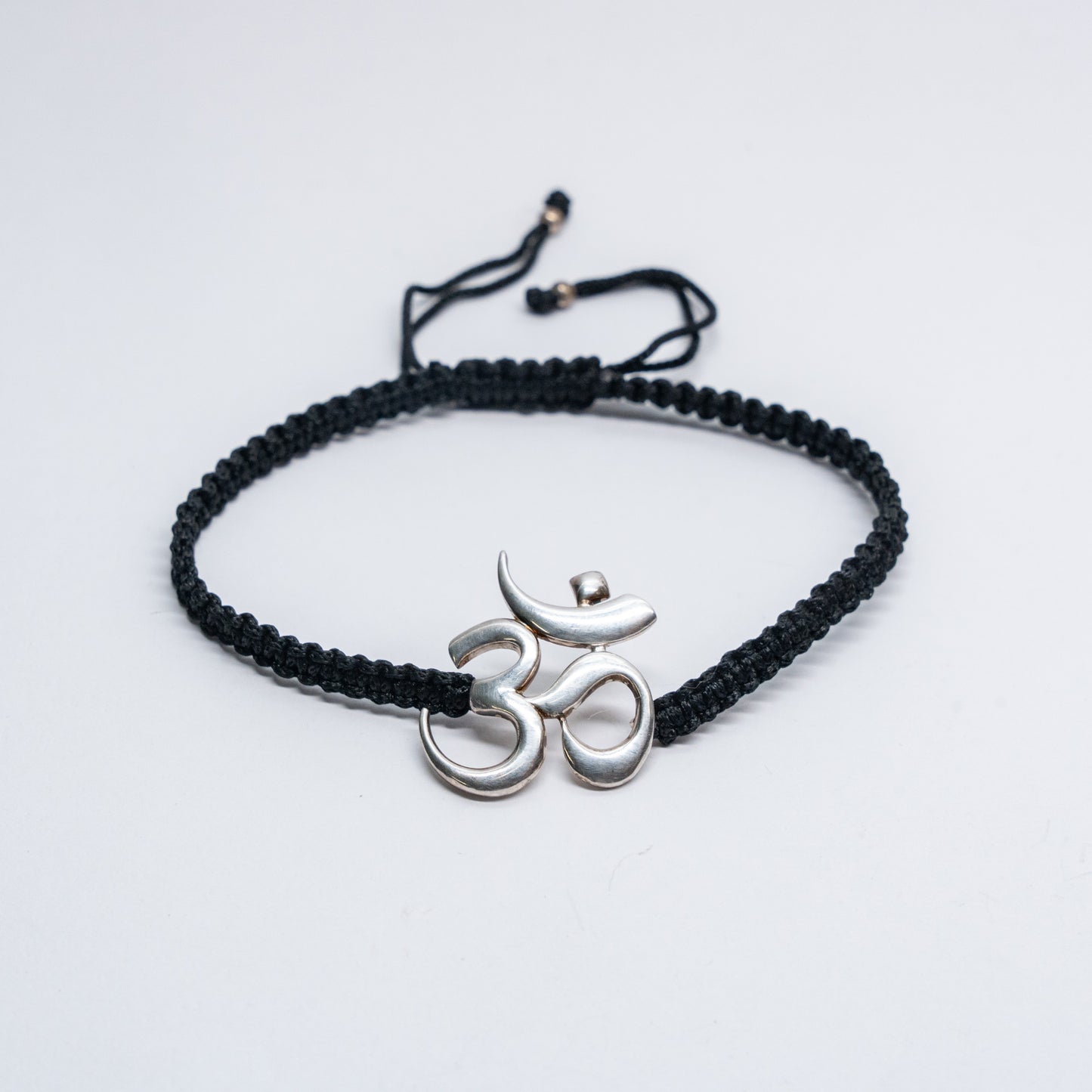 92.5 Sterling Silver Om Bracelet Band