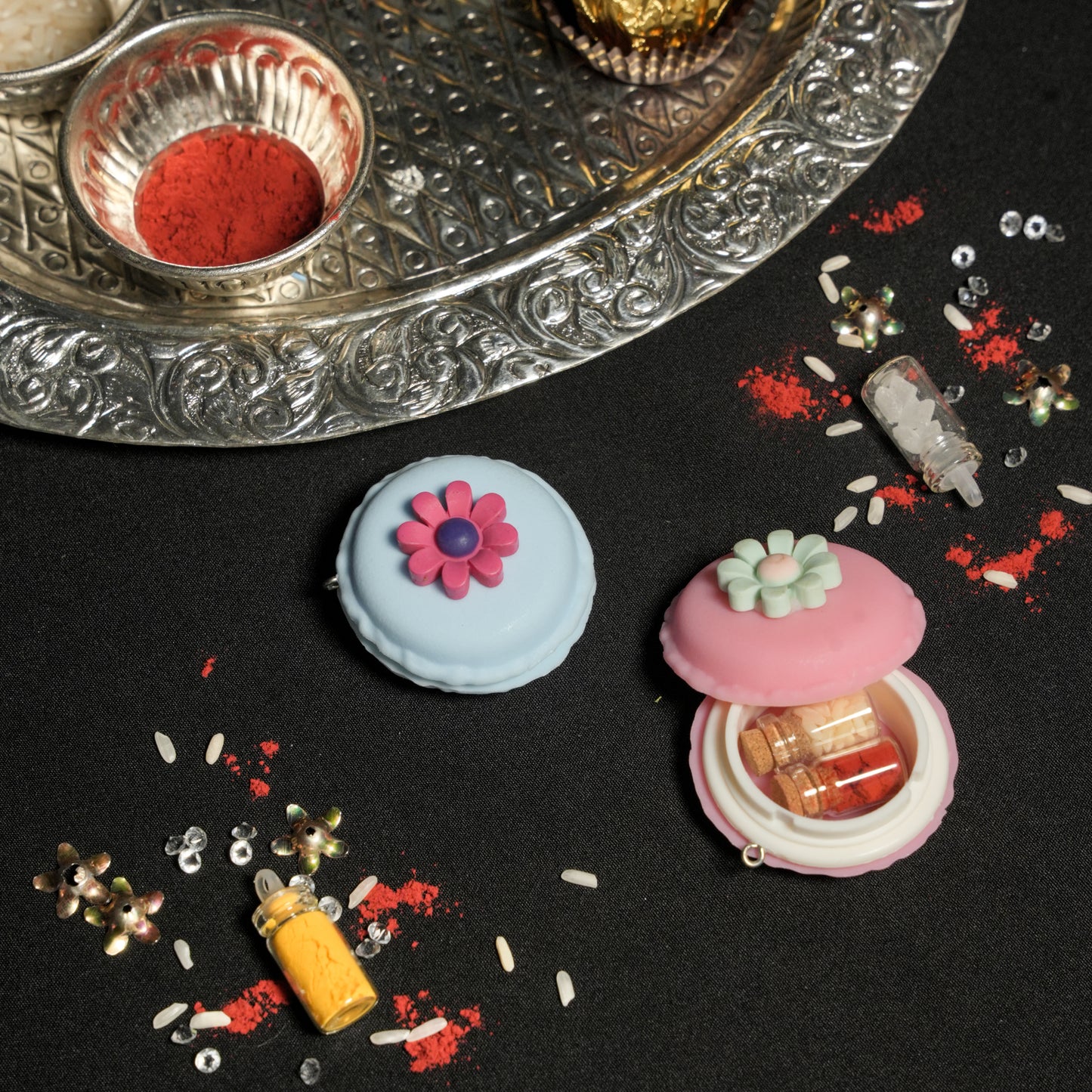 Roli Chawal in Macaroon BOx