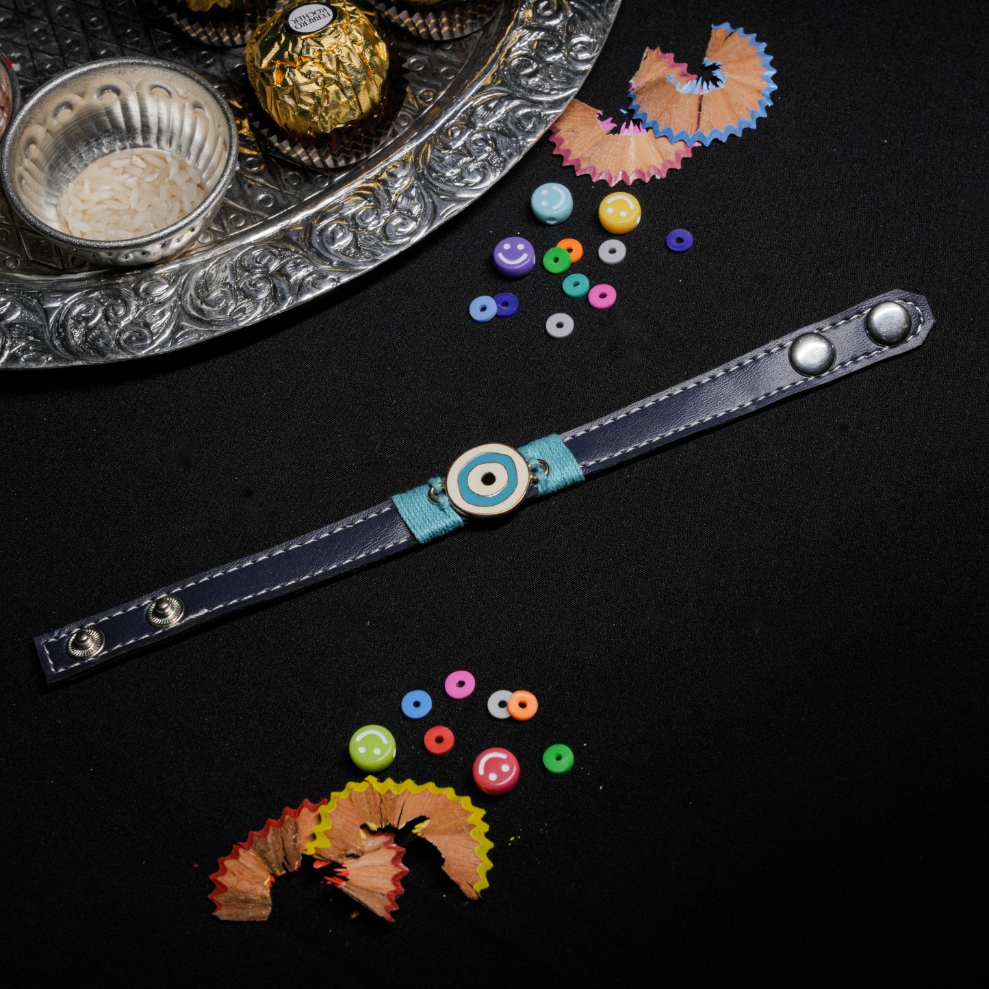 Evil Eye Leather Band