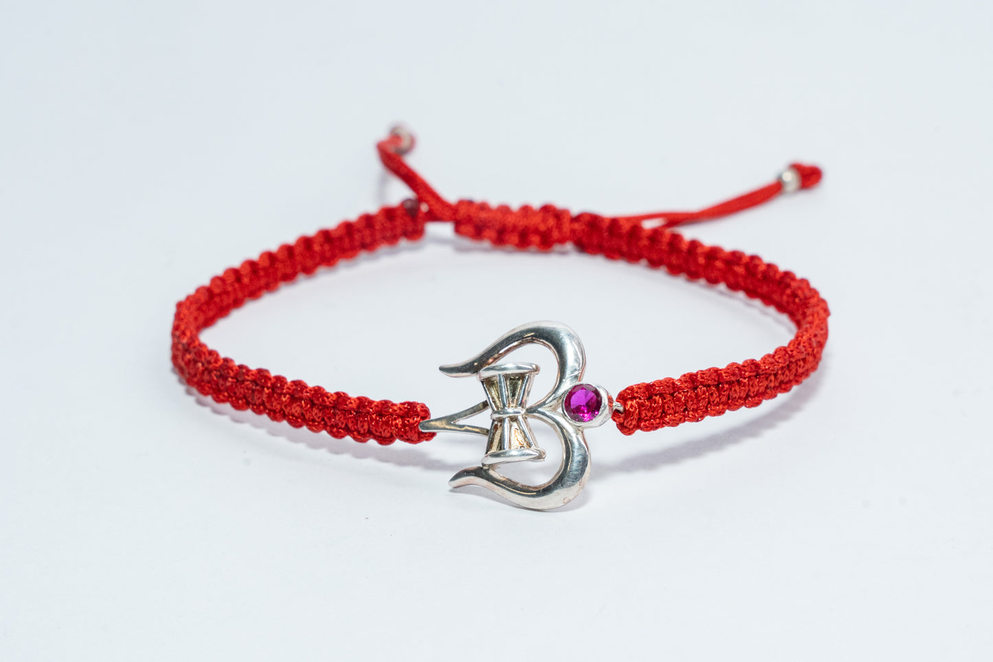 92.5 Sterling Silver Trishul-Damroo Bracelet