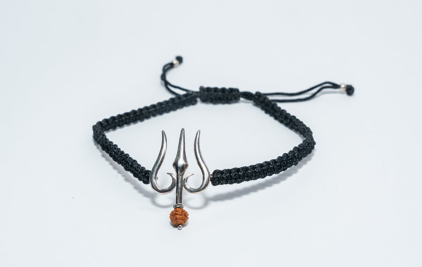 92.5 Sterling Silver Trishul Rudraksha Bracelet