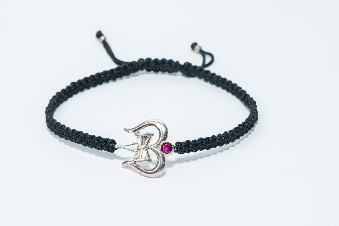 92.5 Sterling Silver Trishul-Damroo Bracelet