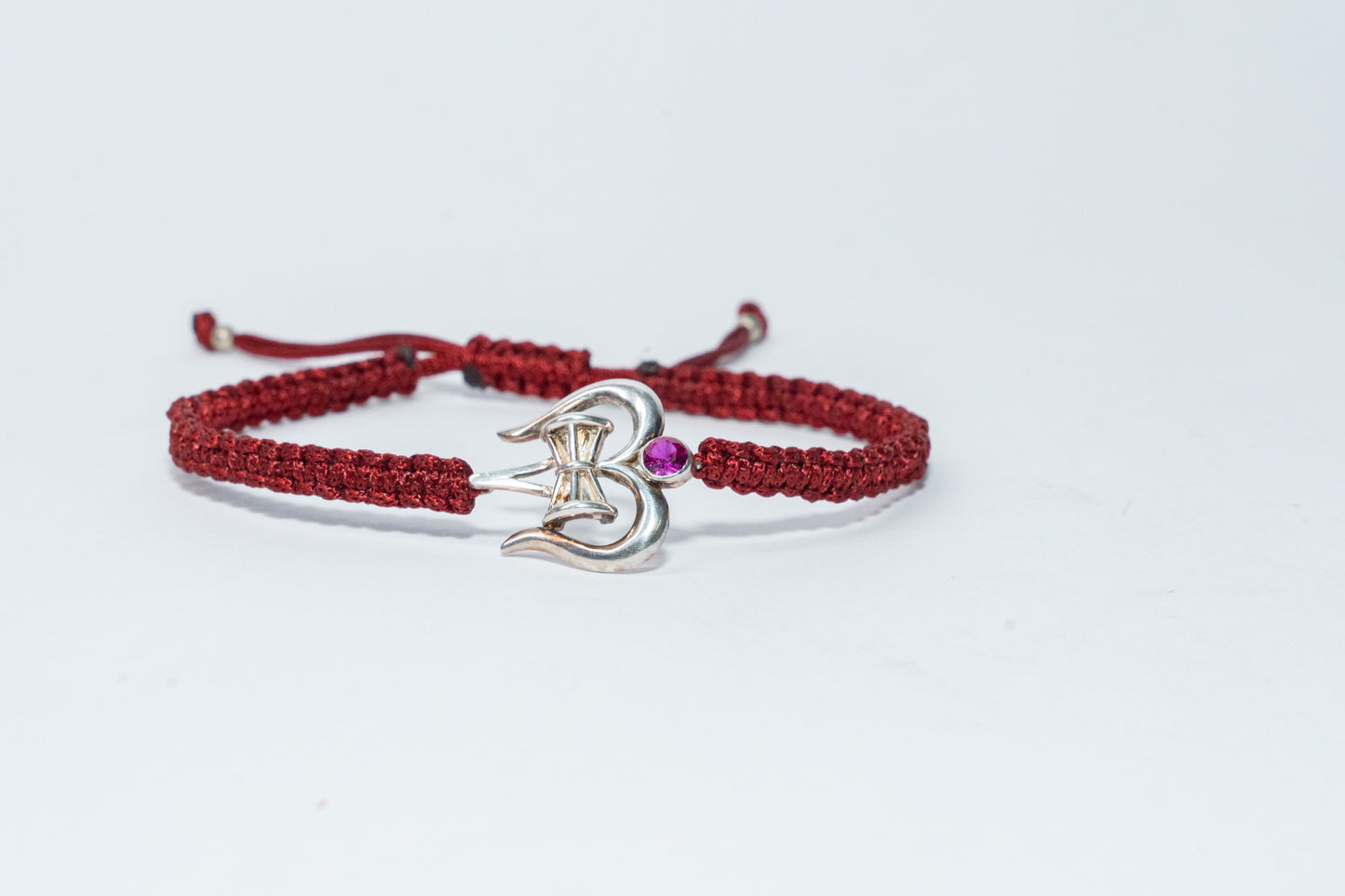 92.5 Sterling Silver Trishul-Damroo Bracelet