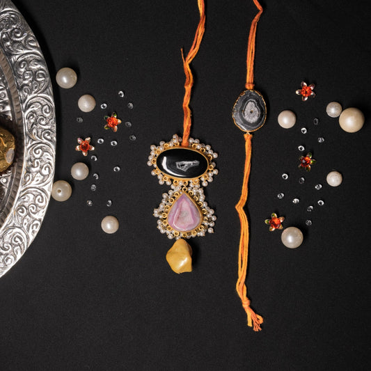Agate Lumba Rakhi Set