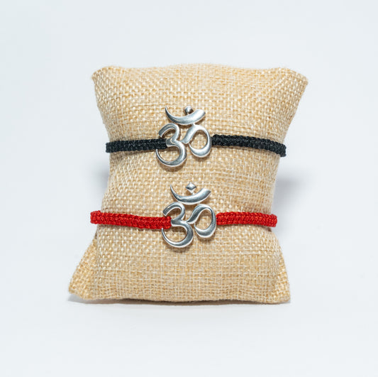 92.5 Sterling Silver Om Bracelet Band