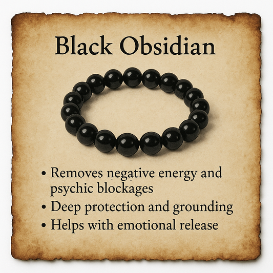 Black Obsidian Crystal Bracelet