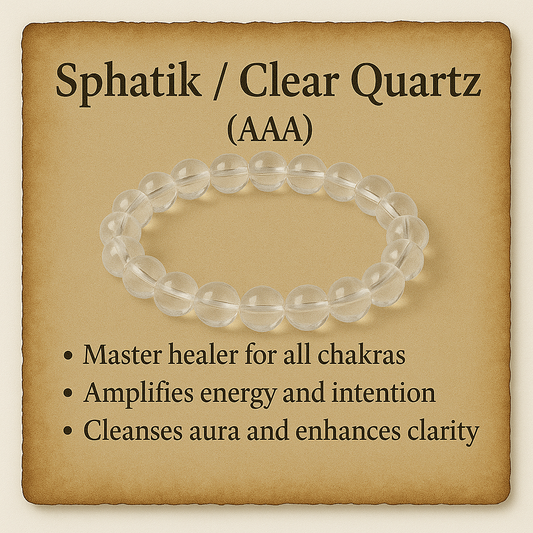 Sphatik / Clear Quartz (AAA) Crystal Braclet