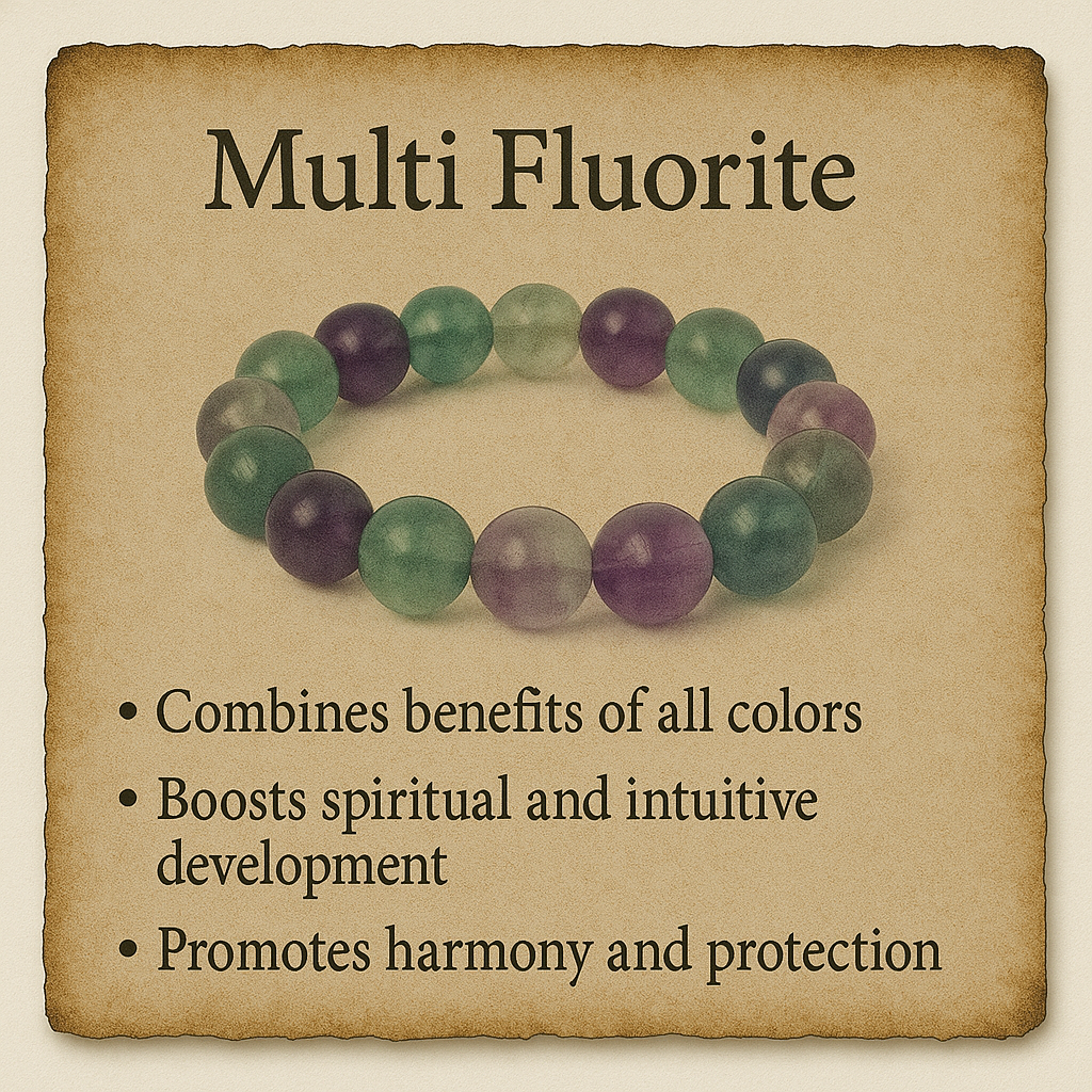 Multi Fluorite Crystal Bracelet