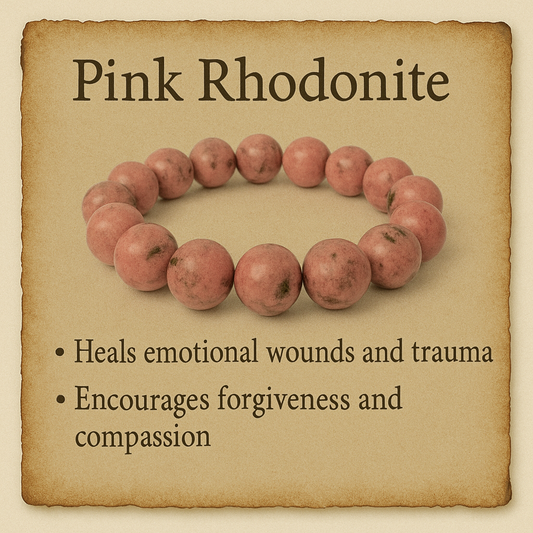 Pink Rhodonite Crystal Bracelet