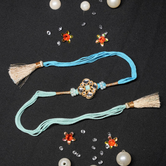 Blue Kundan Meena Rakhi