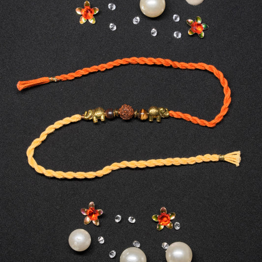 Tiger Eye Stone Healing Rakhi Packed in a Features Card