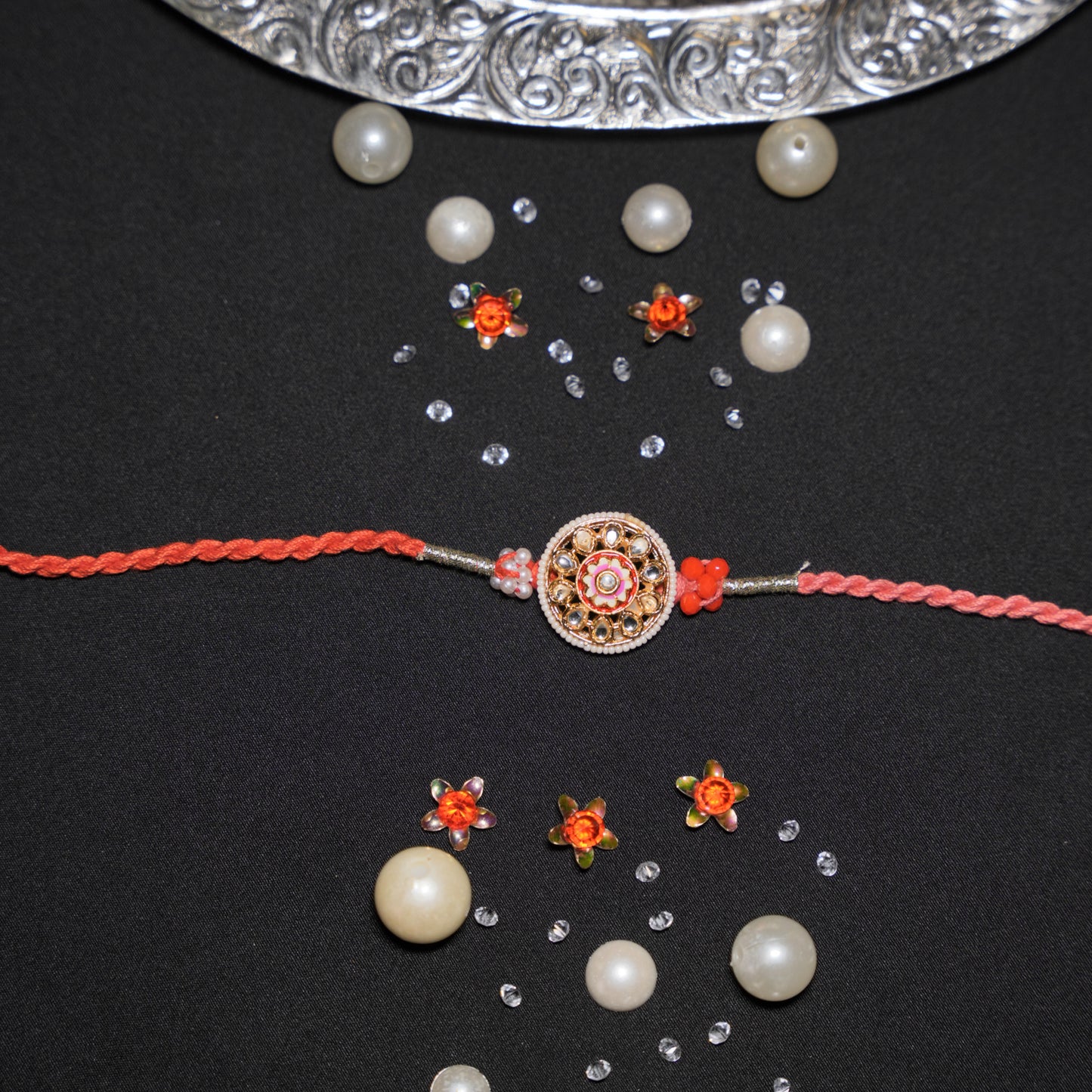 Kundan Meena Round Rakhi