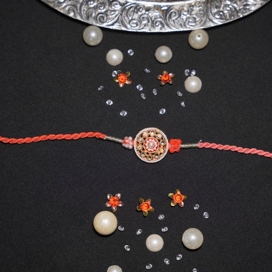 Kundan Meena Round Rakhi