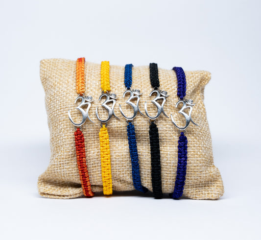 92.5 Sterling Silver Om Rakhi Bands – Now in 5 Colours!