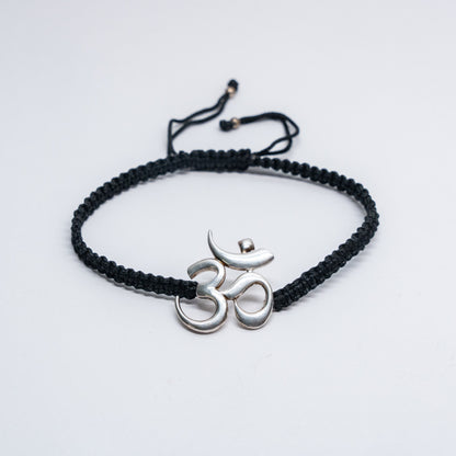 92.5 Sterling Silver Om Bracelet Band