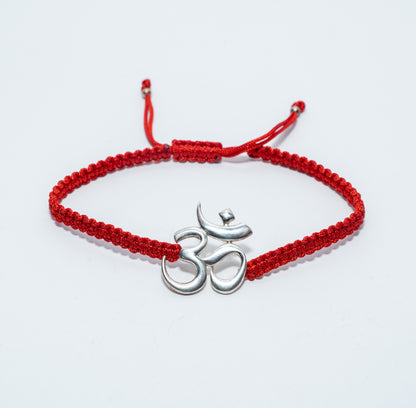 92.5 Sterling Silver Om Bracelet Band