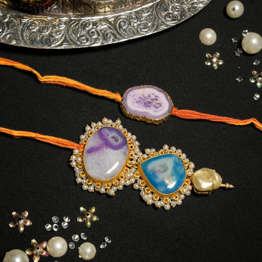 Agate Lumba Rakhi Set