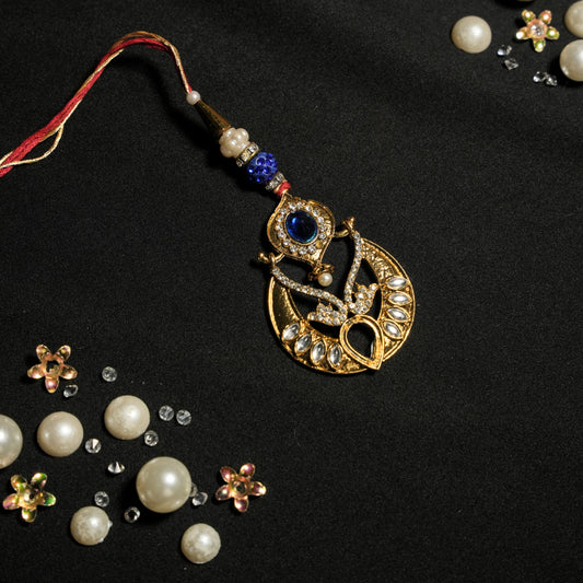 Metal Lumba with Blue Stone