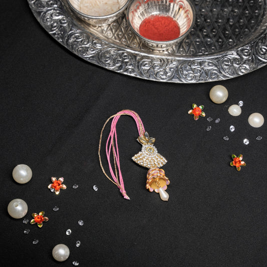 Pink Patchi Jhumka Lumba