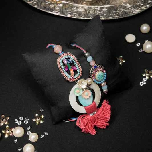 funky boho style Lumba Rakhi Set