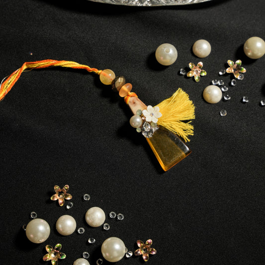 Yellow Resin With Rhinestones motif