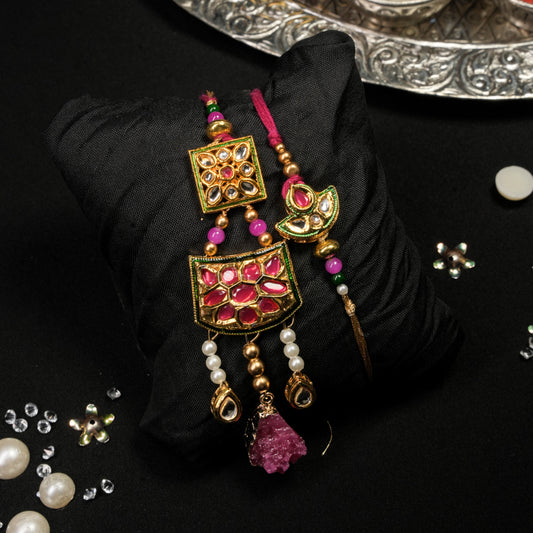 Kundan meena Lumba Rakhi Set