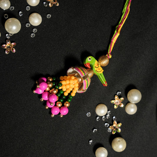 Multicoloured Beads With Parrot Motif