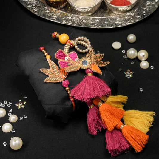 Multi Colour tassel Lumba Rakhi Set