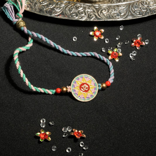 Enamel Om Drawstring Rakhi