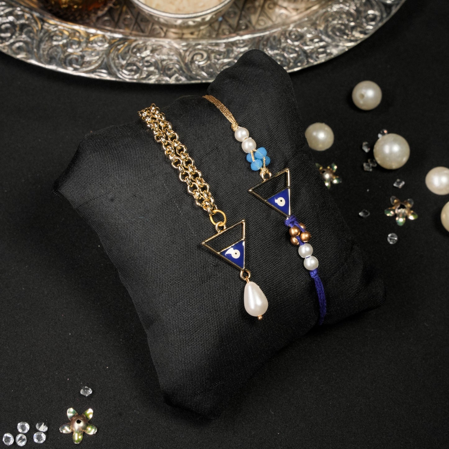 Evil Eye Braclet Lumba Rakhi Set