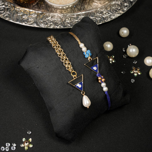 Evil Eye Braclet Lumba Rakhi Set