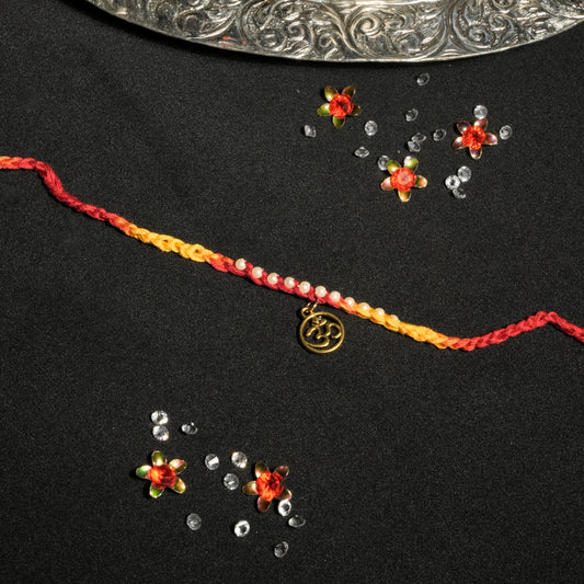 Mauli Braiding with small pearls and OM hanging