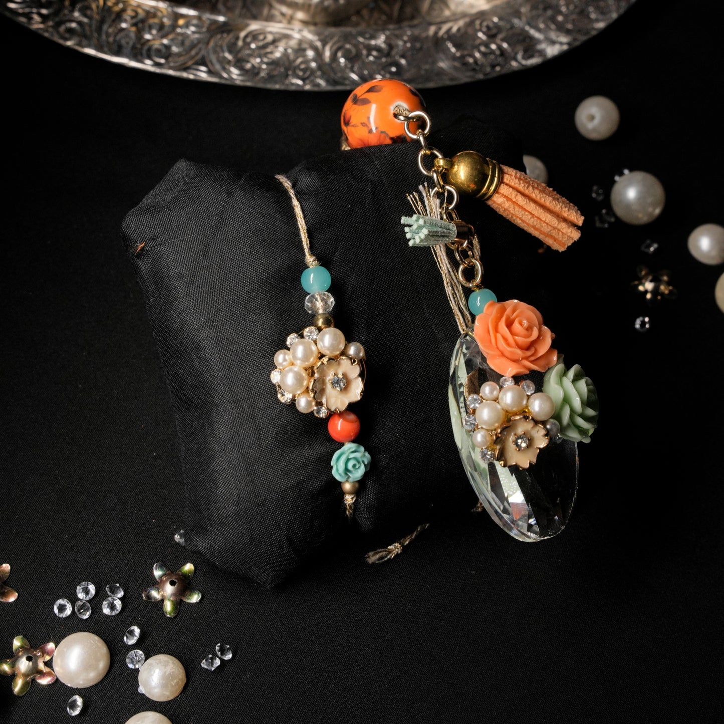 Big Crystal Lumba Rakhi Set