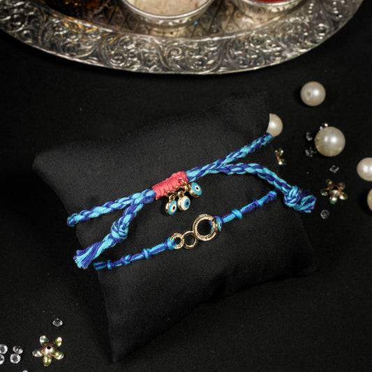 Small Evil Eye Lumba Rakhi Set