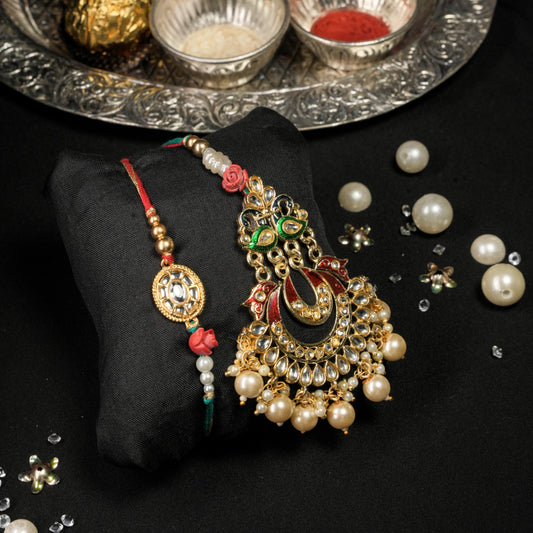 Kundan Meena Lumba Rakhi Set