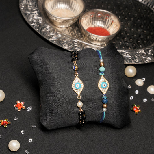 Evil Eye Nazariya Bracelet Lumba with Rakhi