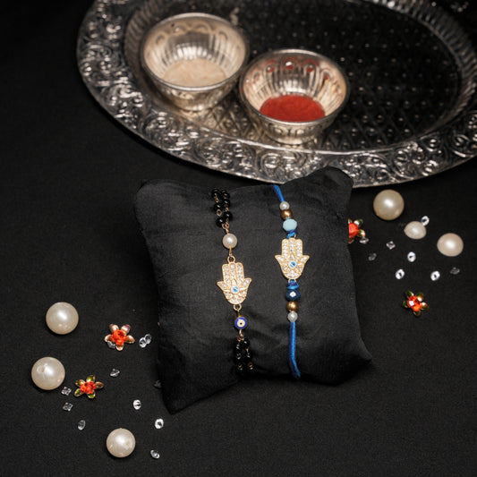 Evil Eye Hamsa Nazariya Braclet Lumba with Rakhi