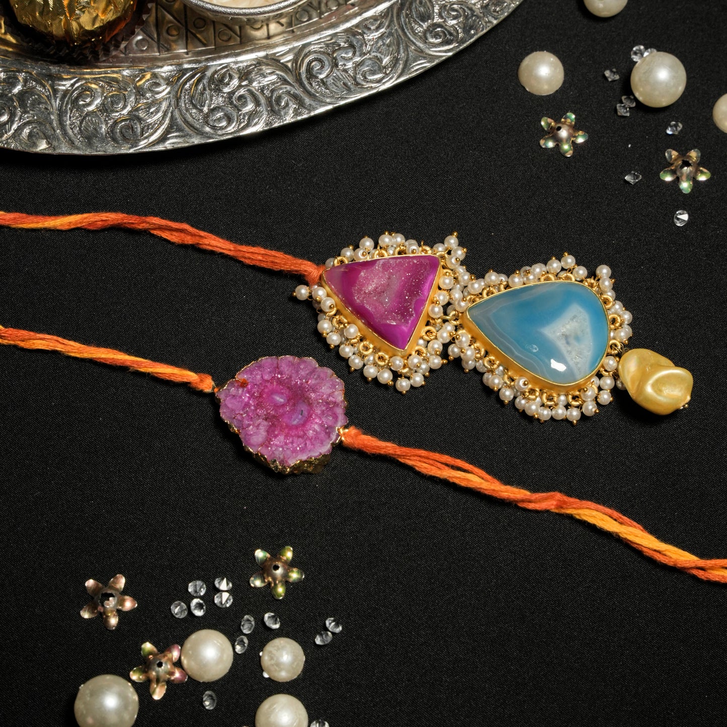 Agate Lumba Rakhi Set