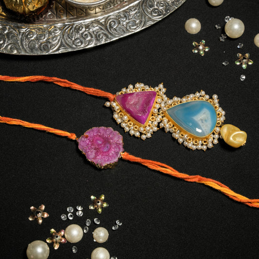 Agate Lumba Rakhi Set