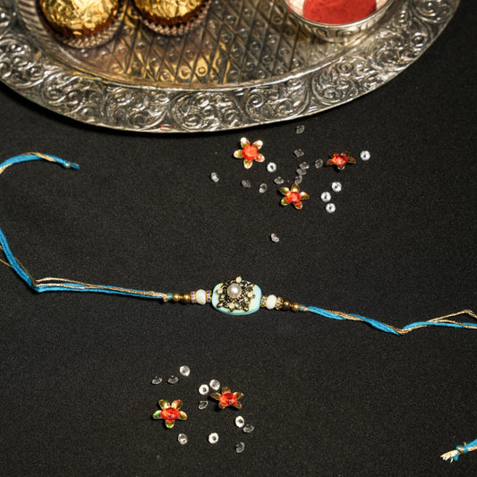 Blue Stone With ANtique Motif